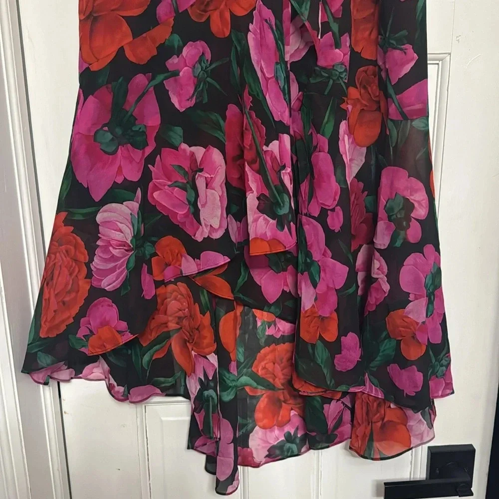 The Kooples 100% silk midi chiffon floral skirt - Picture 2 of 5